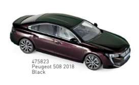 Peugeot  - 508 2018 black - 1:43 - Norev - 475823 - nor475823 | Toms Modelautos