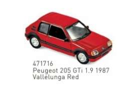 Peugeot  - 205 GTi 1.9 1987 red - 1:87 - Norev - 471716 - nor471716 | Toms Modelautos