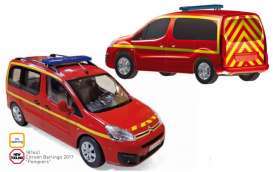 Citroen  - Berlingo 2017 red/yellow - 1:18 - Norev - 181641 - nor181641 | Toms Modelautos