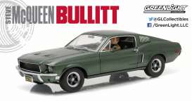 Ford  - Mustang GT *Bullitt* 1968 highland green - 1:18 - GreenLight - 12938 - gl12938 | Toms Modelautos