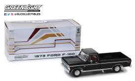 Ford  - F-100 pick-up 1972 Black - 1:18 - GreenLight - 12963 - gl12963 | Toms Modelautos