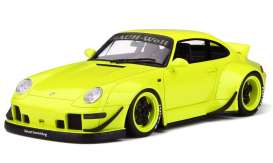 Porsche  - RWB 993 *Duck Tail* yellow - 1:18 - Kyosho - KJ026 - kyoKJ026 | Toms Modelautos