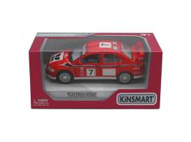 Mitsubishi  - Lancer Evo VII red/white - 1:36 - Kinsmart - 5048W - KT5048W | Toms Modelautos