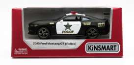 Ford  - Mustang GT 2015 black/white - 1:38 - Kinsmart - 5386WP - KT5386WP | Toms Modelautos