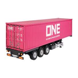 Trailer  - *ONE* + 40ft Container grey/pink - 1:18 - NZG - 979 - NZG979 | Toms Modelautos