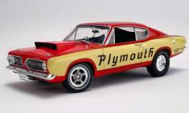 Plymouth  - Super Stock Barracuda 1968 yellow/red - 1:18 - Acme Diecast - 1806114 - acme1806114 | Toms Modelautos