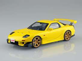 Mazda  - FD3S RX-7 *Initial D* yellow - 1:24 - Aoshima - 05622 - abk05622 | Toms Modelautos