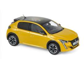 Peugeot  - 208 GT Line 2019 yellow - 1:43 - Norev - 472830 - nor472830 | Toms Modelautos