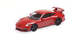 Porsche  - 911 2017 red - 1:87 - Minichamps - 870067322 - mc870067322 | Toms Modelautos