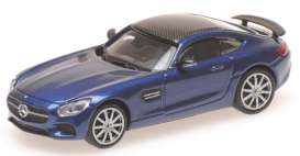 Mercedes Benz  - AMG GTS 2015 blue - 1:87 - Minichamps - 870037124 - mc870037124 | Toms Modelautos