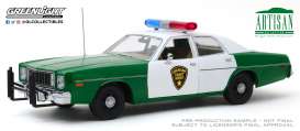 Plymouth  - Fury 1975 green/white - 1:18 - GreenLight - 19076 - gl19076 | Toms Modelautos