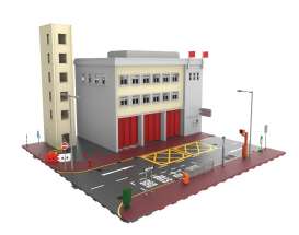 diorama  - Bd1 Fire Station Diorama  - 1:64 - Tiny Toys - ATS64003 - tinyATS64003 | Toms Modelautos