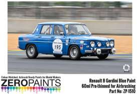 Zero Paints Paint - Renault 8 Gordini blue - Zero Paints - ZP1510 | Toms Modelautos