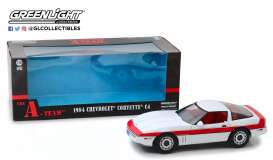 Chevrolet  - Corvette C4 *A-Team* 1984 white/red - 1:18 - GreenLight - 13532 - gl13532 | Toms Modelautos