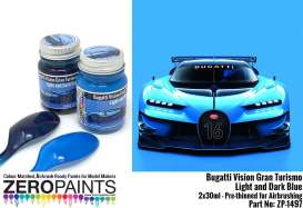 Zero Paints Paint - Bugatti light and dark blue - Zero Paints - ZP1497 | Toms Modelautos