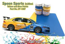 Zero Paints Paint - Spoon sports blue and yellow - Zero Paints - ZP-1307 - ZP1307 | Toms Modelautos