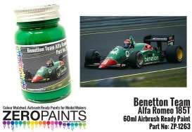 Zero Paints Paint - Benetton Green Alfa Romeo - Zero Paints - ZP1263 | Toms Modelautos