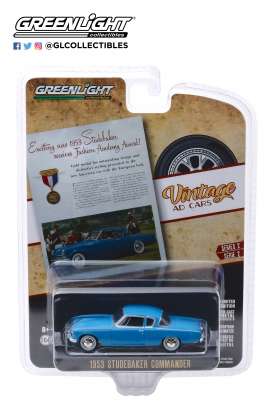 Studebaker - Commander 1953 blue - 1:64 - GreenLight - 39030A - gl39030A | Toms Modelautos Studebaker - Commander 1953 blue - 1:64 - GreenLight - 39030A - gl39030A | Toms Modelautos