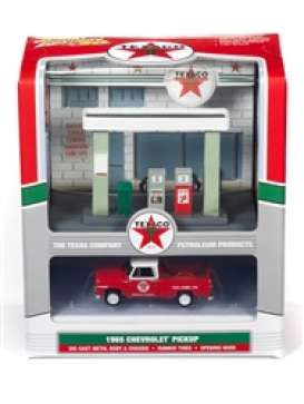 Chevrolet diorama - white/red/green - 1:64 - Johnny Lightning - SD001 - JLSD001 | Toms Modelautos
