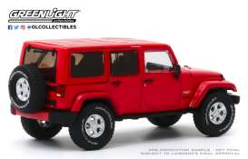 Jeep  - Wrangler Unlimited Sahara 2017 red - 1:43 - GreenLight - 86177 - gl86177 | Toms Modelautos