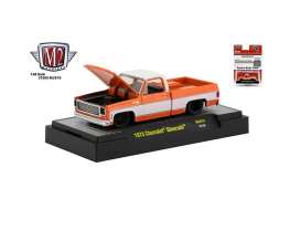 Chevrolet - Silverado 1973 orange/white - 1:64 - M2 Machines - 31500MJS19 - M2-31500MJS19 | Toms Modelautos Chevrolet - Silverado 1973 orange/white - 1:64 - M2 Machines - 31500MJS19 - M2-31500MJS19 | Toms Modelautos