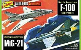 Planes  - F-100 Super Sabre & Mig-21  - 1:72 - Lindberg - HL432 - lndsHL432 | Toms Modelautos