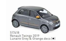 Renault  - Twingo 2019 grey/orange - 1:43 - Norev - 517418 - nor517418 | Toms Modelautos