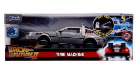 Delorean  - Back to the Future II grey-silver - 1:24 - Jada Toys - 31468 - jada31468 | Toms Modelautos