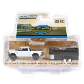 Ram  - 2500 Power Wagon & Trailer 2017 white/black - 1:64 - GreenLight - 51102 - gl51102 | Toms Modelautos