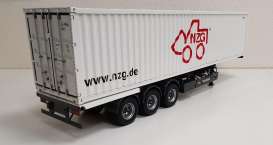 Trailer  - *NZG* + 40ft Container grey/white - 1:18 - NZG - 978 - NZG978 | Toms Modelautos