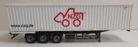 Trailer  - *NZG* + 40ft Container grey/white - 1:18 - NZG - 978 - NZG978 | Toms Modelautos