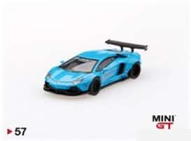 LB Works Lamborghini - Aventador light blue - 1:64 - Mini GT - mgt00057R - MGT00057rhd | Toms Modelautos