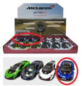 McLaren  - 675LT 2016 blue - 1:36 - Kinsmart - KT5392DF-b | Toms Modelautos