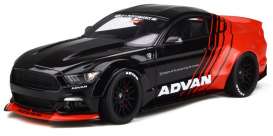 Ford LB Works - Mustang black/red - 1:18 - Kyosho - GTS035KJ-B - GTS035bkr | Toms Modelautos