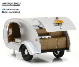 Teardrop Caravan  - grey - 1:24 - GreenLight - 18420A - gl18420A | Toms Modelautos