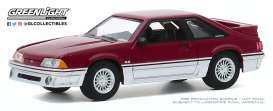 Ford  - Mustang 1991 red-silver - 1:64 - GreenLight - 47080C - gl47080C | Toms Modelautos
