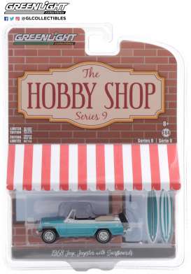 Kaiser-Jeep  - Jeepster 1968 blue/white - 1:64 - GreenLight - 97090B - gl97090B | Toms Modelautos