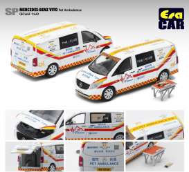 Mercedes Benz  - Vito Pet Ambulance 2020 white/red/yellow - 1:64 - Era - MB20VITSP15 - Era20VITSP15 | Toms Modelautos