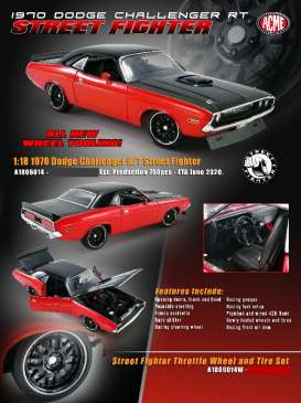 Dodge  - Challenger Street Fighter 1970 red/black - 1:18 - Acme Diecast - 1806014 - acme1806014 | Toms Modelautos