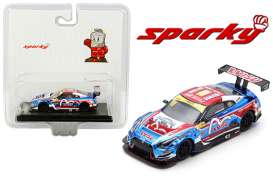 Nissan  - GT-R Nismo 2018 blue/red - 1:64 - Spark - Y129 - spaY129MJ | Toms Modelautos