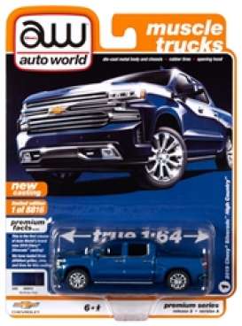 Chevrolet - Silverado 2019 blue - 1:64 - Auto World - SP037A - AWSP037A | Toms Modelautos Chevrolet - Silverado 2019 blue - 1:64 - Auto World - SP037A - AWSP037A | Toms Modelautos
