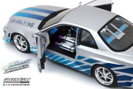 Nissan  - Skyline GT R-34 F&F 1999 silver/blue - 1:18 - GreenLight - 19041 - gl19041 | Toms Modelautos