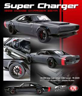 Dodge - Super Charger 1968 black/red - 1:18 - Acme Diecast - US029 - GTUS029 | Toms Modelautos Dodge - Super Charger 1968 black/red - 1:18 - Acme Diecast - US029 - GTUS029 | Toms Modelautos