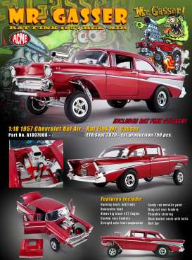 Chevrolet - Bel Air Gasser 1957 red - 1:18 - Acme Diecast - 1807008 - acme1807008 | Toms Modelautos Chevrolet - Bel Air Gasser 1957 red - 1:18 - Acme Diecast - 1807008 - acme1807008 | Toms Modelautos