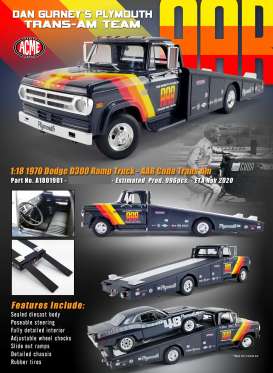 Dodge - D300 Ramp Truck 1970 blue - 1:18 - Acme Diecast - 1801901 - acme1801901 | Toms Modelautos Dodge - D300 Ramp Truck 1970 blue - 1:18 - Acme Diecast - 1801901 - acme1801901 | Toms Modelautos