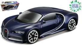 Bugatti  - Chiron dark blue - 1:43 - Bburago - 30348 - bura30348sntp | Toms Modelautos