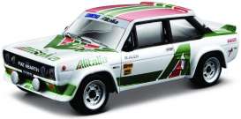 Fiat  - 131 Abarth white/green/red - 1:24 - Bburago - 28014 - bura28014 | Toms Modelautos