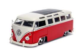 Volkswagen - bus 1962 red/white - 1:24 - Jada Toys - 99026 - jada99026 | Toms Modelautos Volkswagen - bus 1962 red/white - 1:24 - Jada Toys - 99026 - jada99026 | Toms Modelautos
