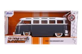 Volkswagen  - bus 1962 dark grey/white - 1:24 - Jada Toys - 99057 - jada99057 | Toms Modelautos