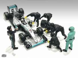 Figures diorama - Team Black #3 2020 silver - 1:43 - American Diorama - 38389 - AD38389 | Toms Modelautos